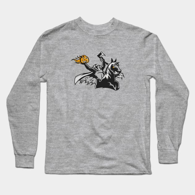 Headless Horseman Cartoon Long Sleeve T-Shirt by SLAG_Creative